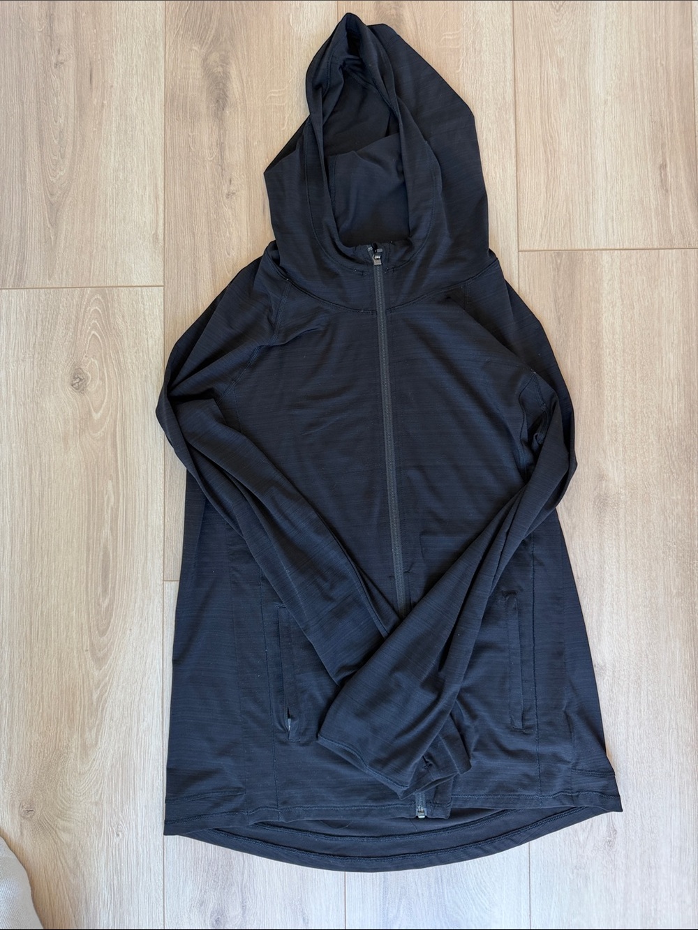 Athleta Black Full-Zip Hooded Utility Jacket